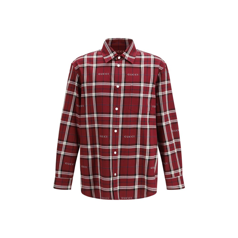 Red Cotton Pattern Shirt