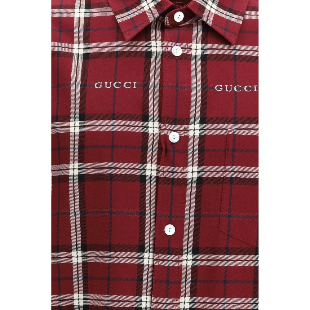 Red Cotton Pattern Shirt
