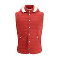 Red Polyester Sleeveless Jacket
