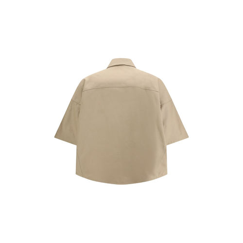 Beige Cotton Shortsleeve Shirt