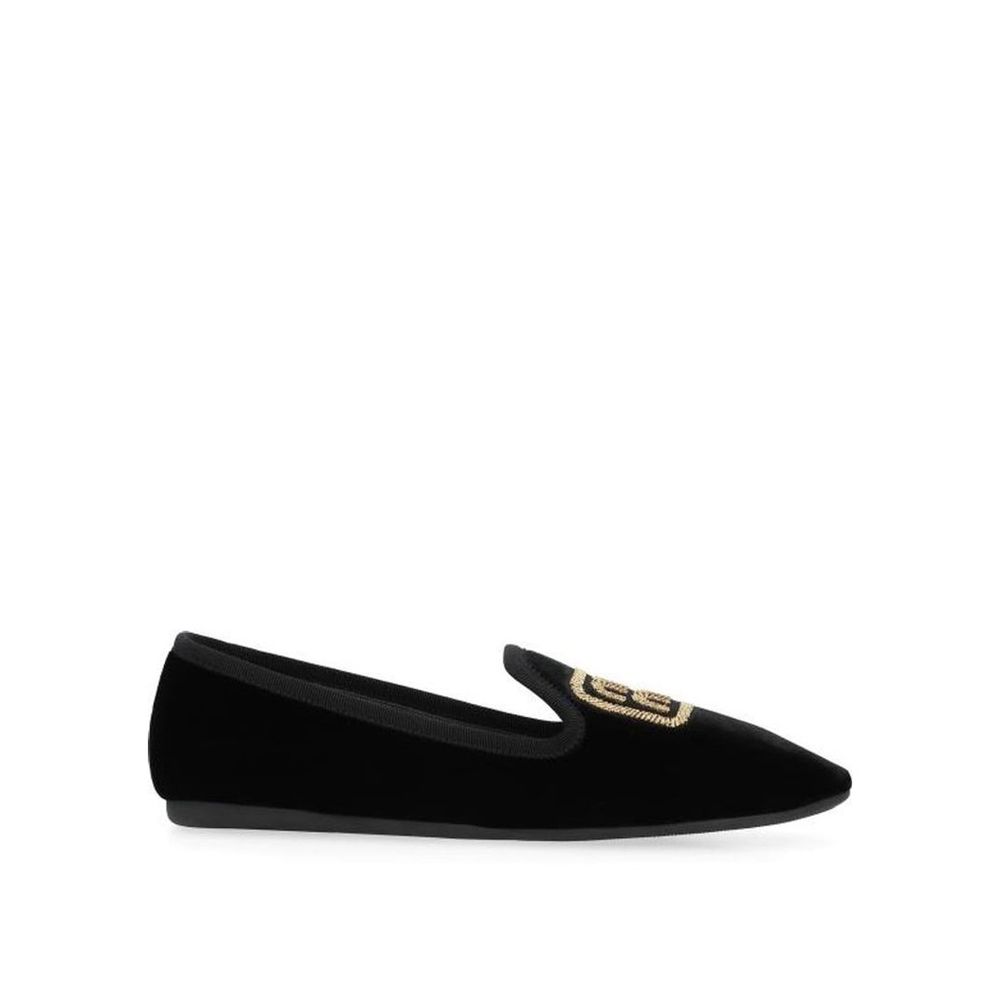 Black Fabric Ballet Flats