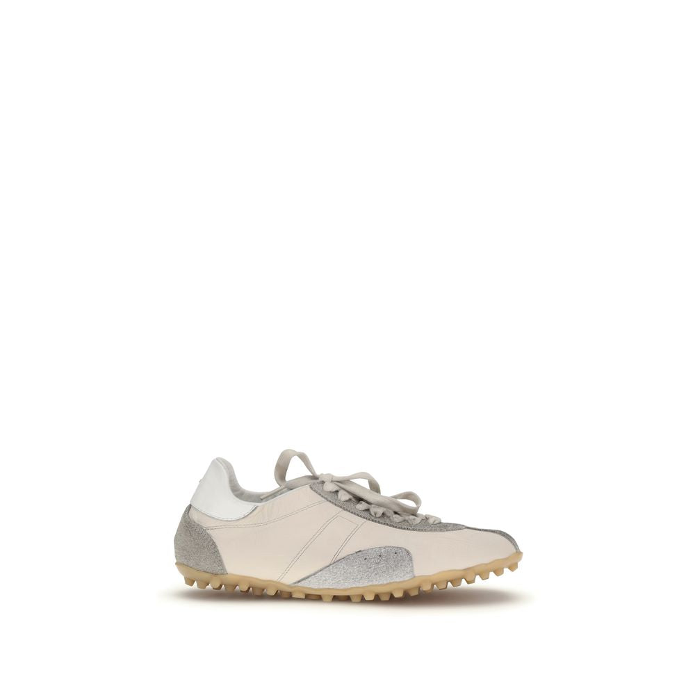 Beige Goatskin Athletic Sneakers