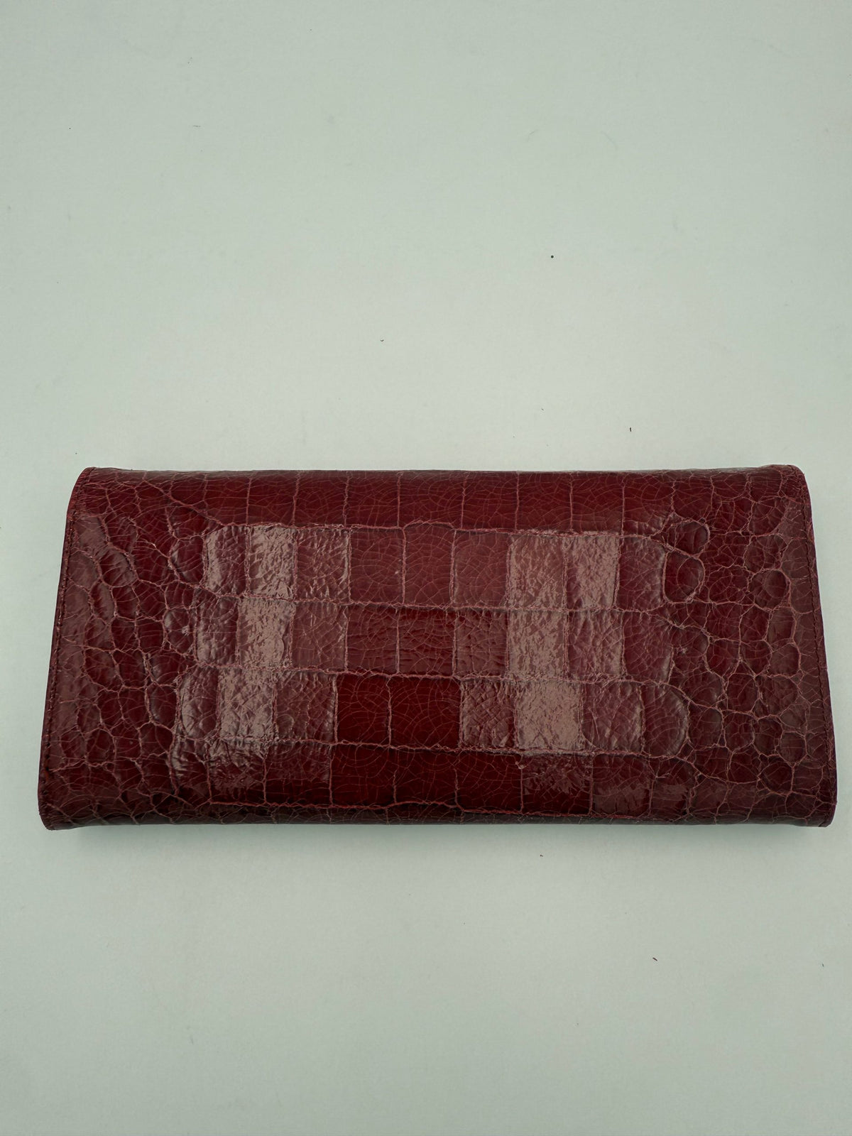 MIU MIU Rosso Crocodile Print Leather Wallet