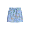 Blue Silk Bermuda Shorts