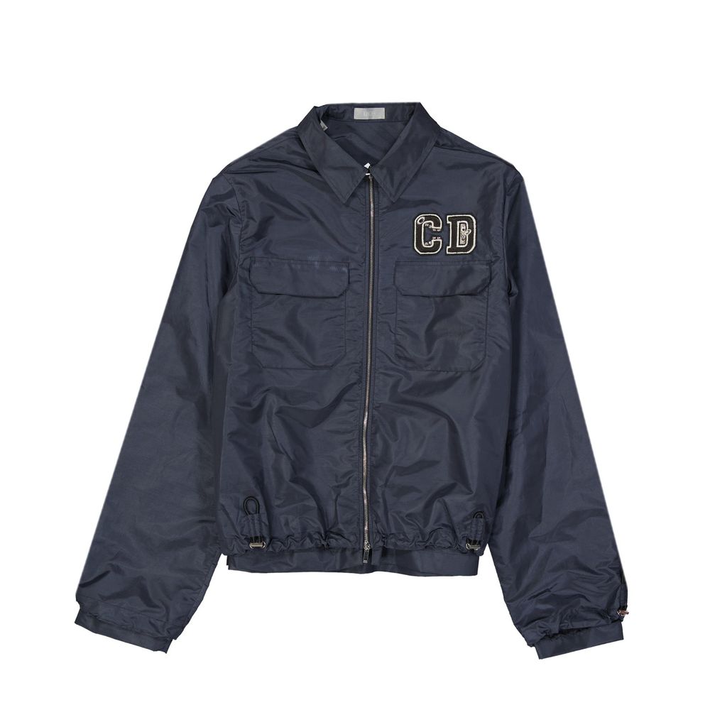 Blue Polyamide Full-Length Jacket