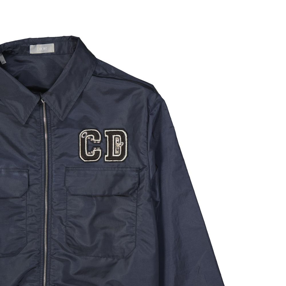 Blue Polyamide Full-Length Jacket