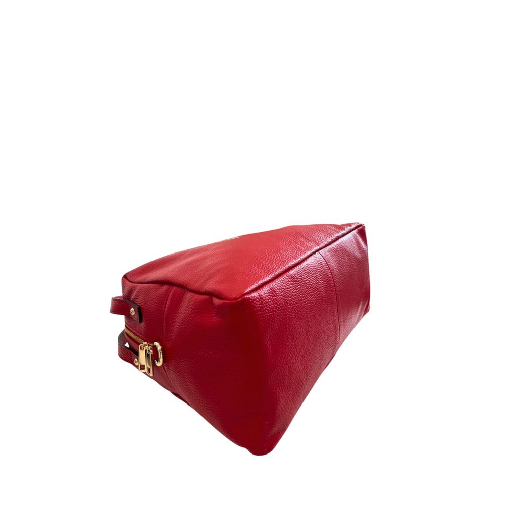 Red Leather Women Shoulder Bag
