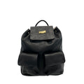 Black Leather Women Backpack