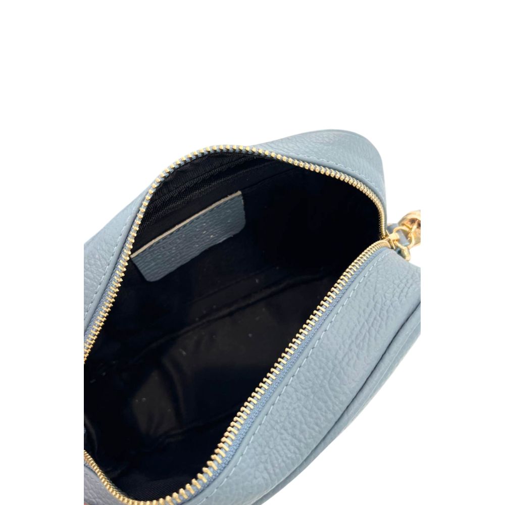 Blue Leather Women Crossbody Bag