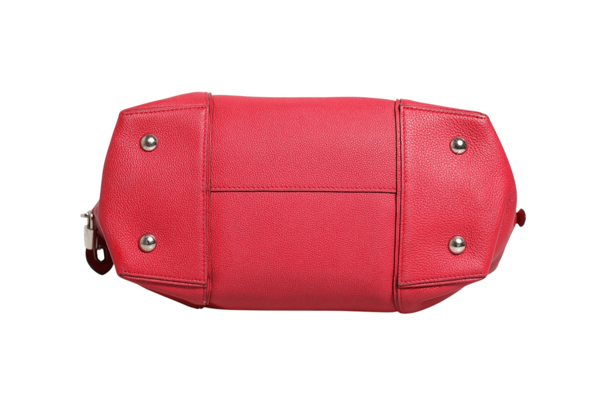 Griotte Taurillon Leather Soft Lockit MM Crossbody Bag