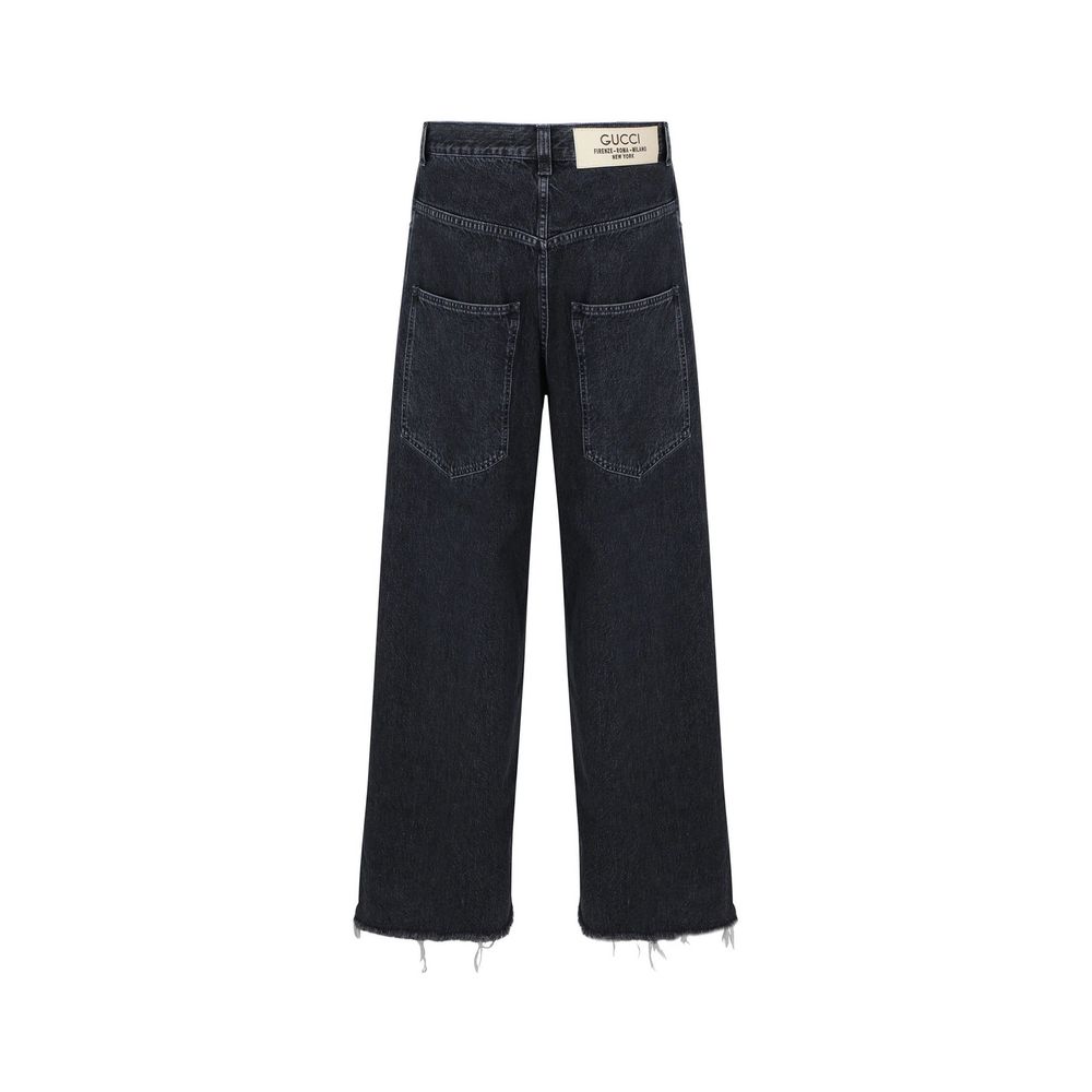 Black Cotton High-Waisted Jean