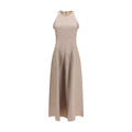 Beige Linen Casual Dress