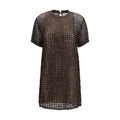 Brown Silk Cocktail Dress