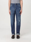 Blue Denim Straight-Leg Jeans