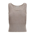 Beige Cotton Tank Tops