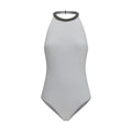 White Polyamide One-Piece Swimsuit