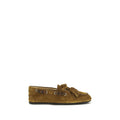 Beige Calf Leather Bos Taurus Slip-On Loafers