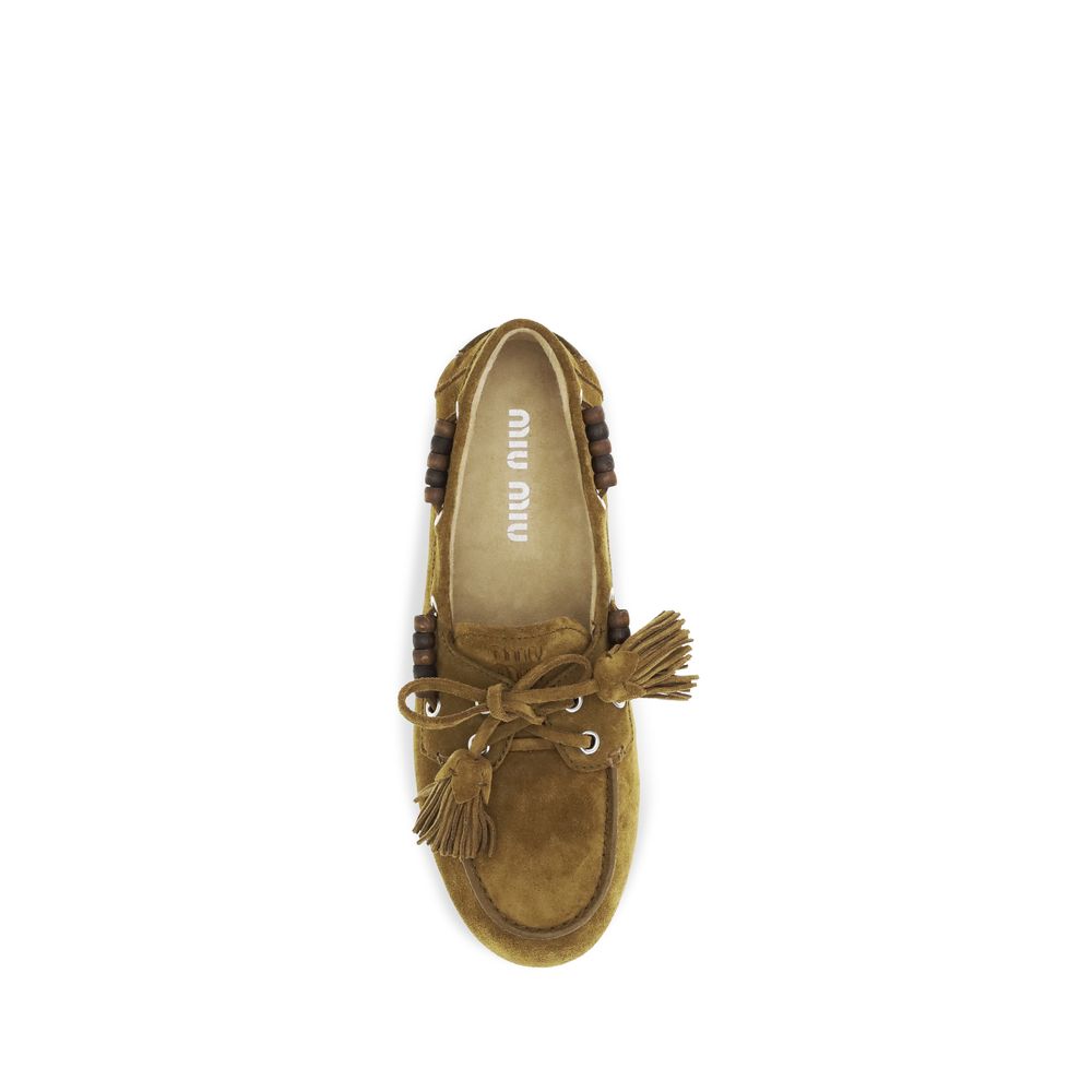 Beige Calf Leather Bos Taurus Slip-On Loafers