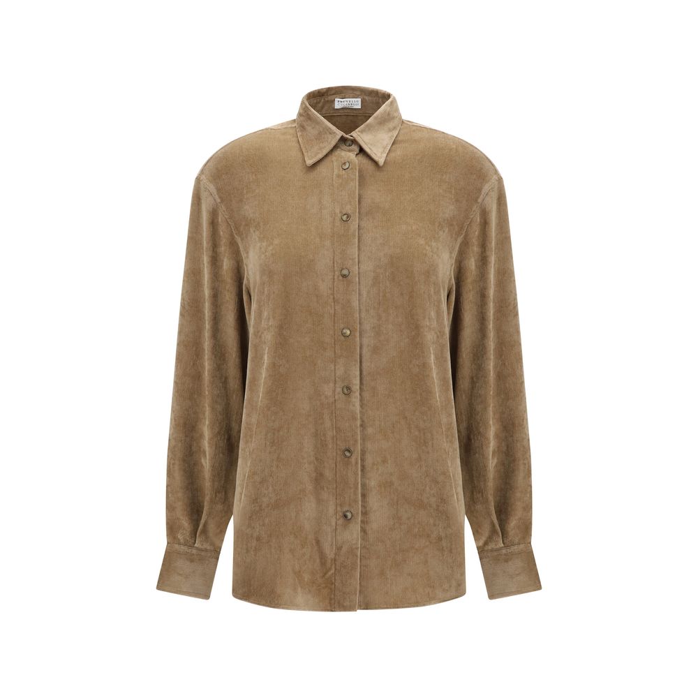 Beige Viscose Dress Shirt