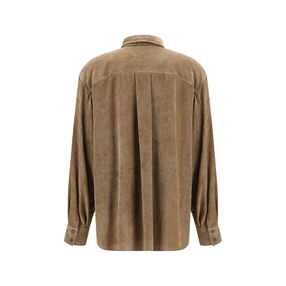 Beige Viscose Dress Shirt