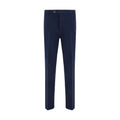 Blue Cotton Casual Pants