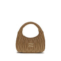 Beige Calf Leather Bos Taurus Shoulder Bag