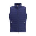 Blue Polyester Sleeveless Jacket
