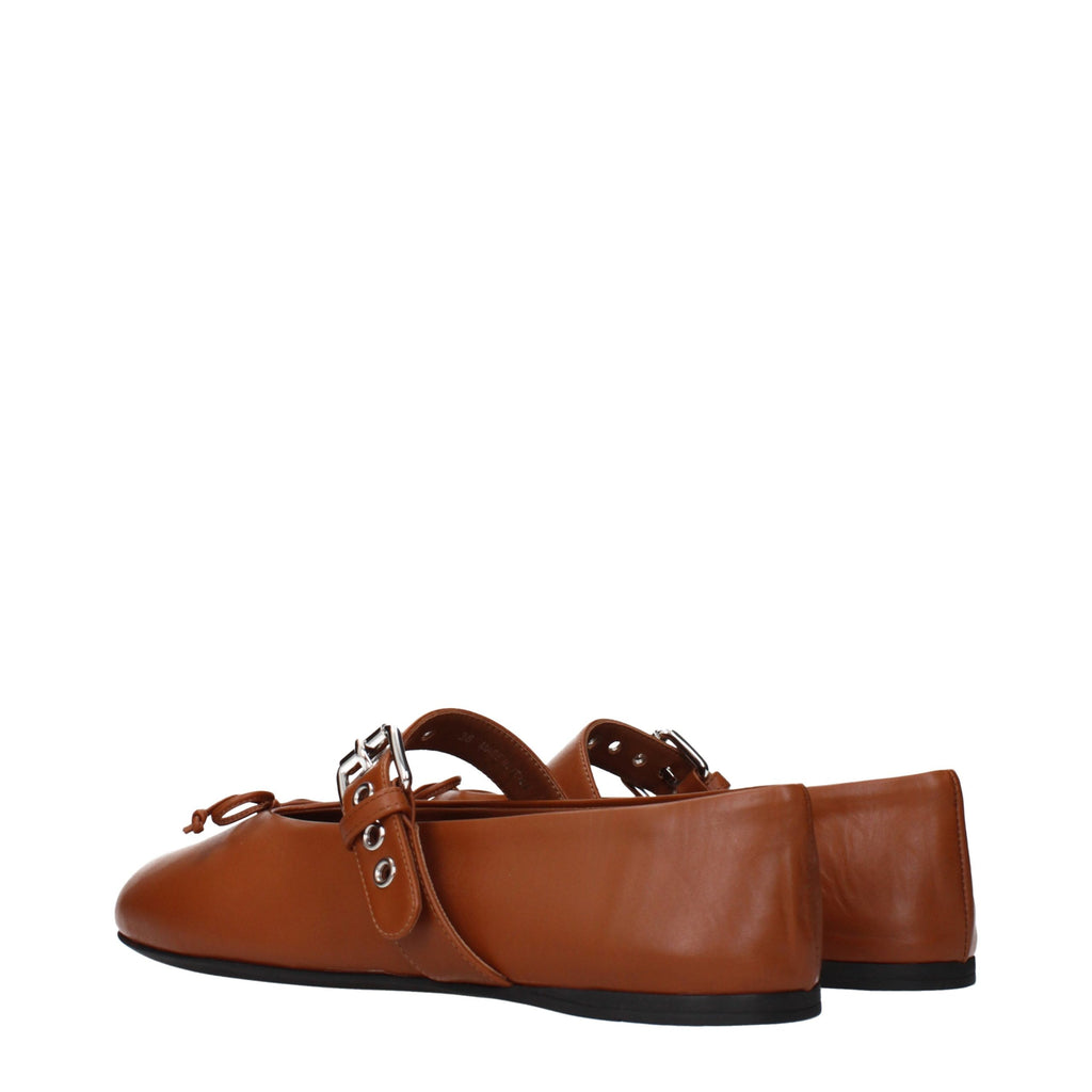 Brown Leather Ballet Flats