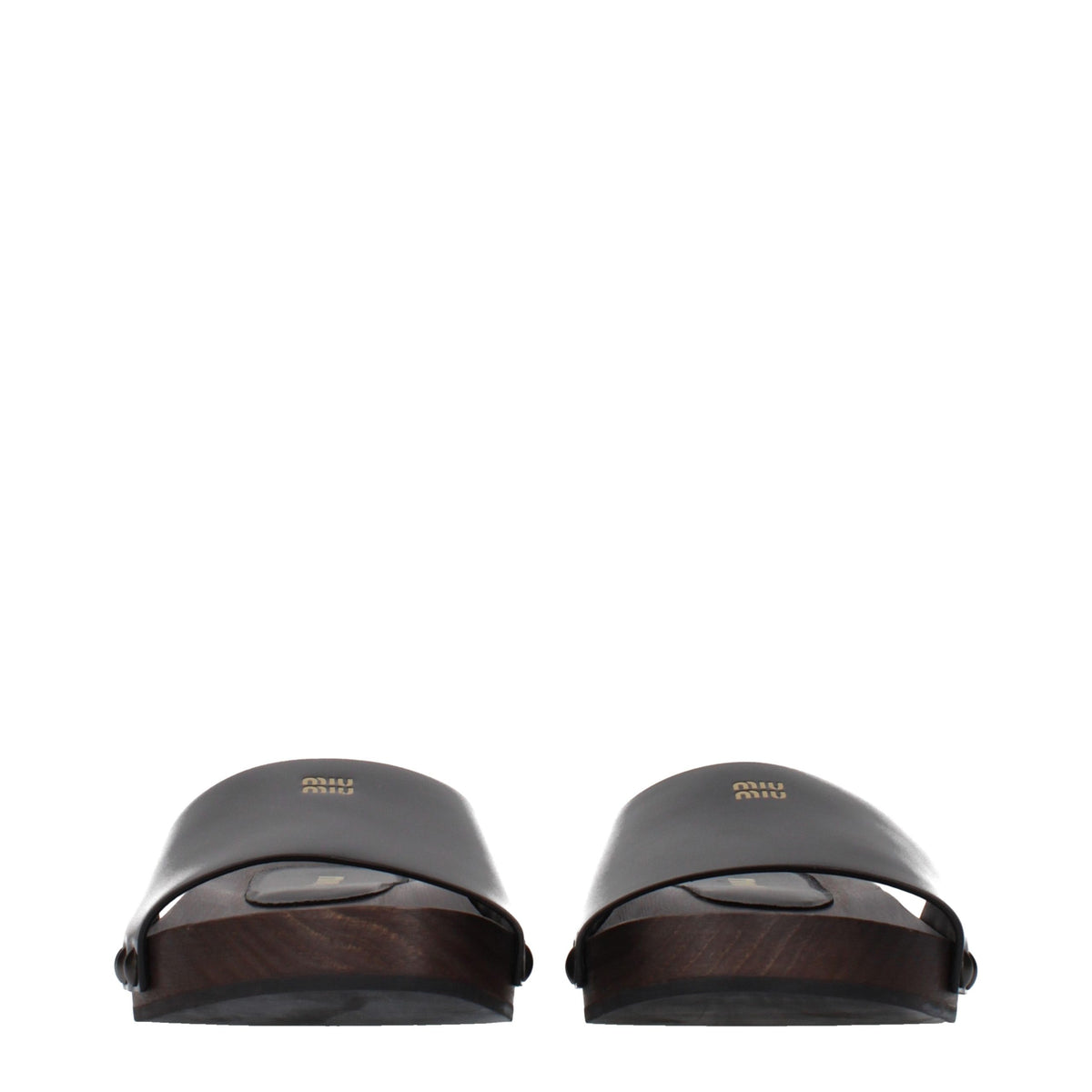 Black Leather Slippers