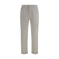 White Cotton Cropped Jeans