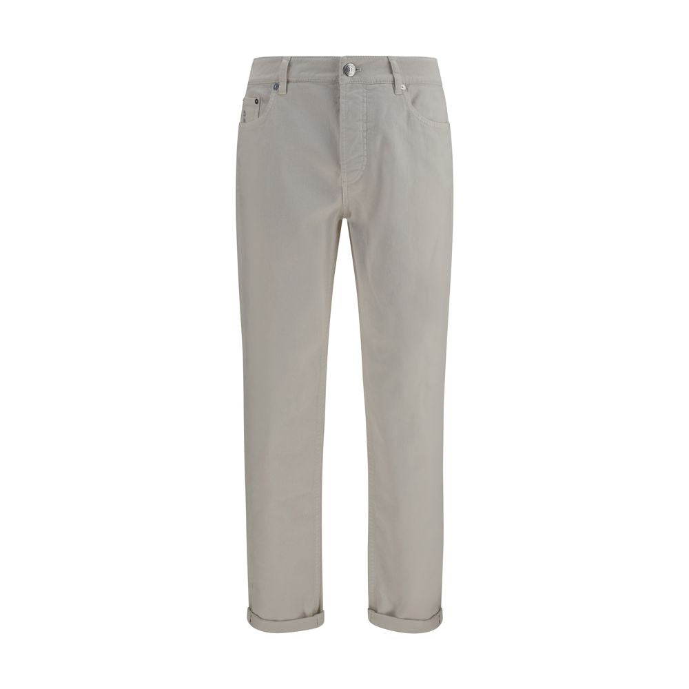 White Cotton Cropped Jeans