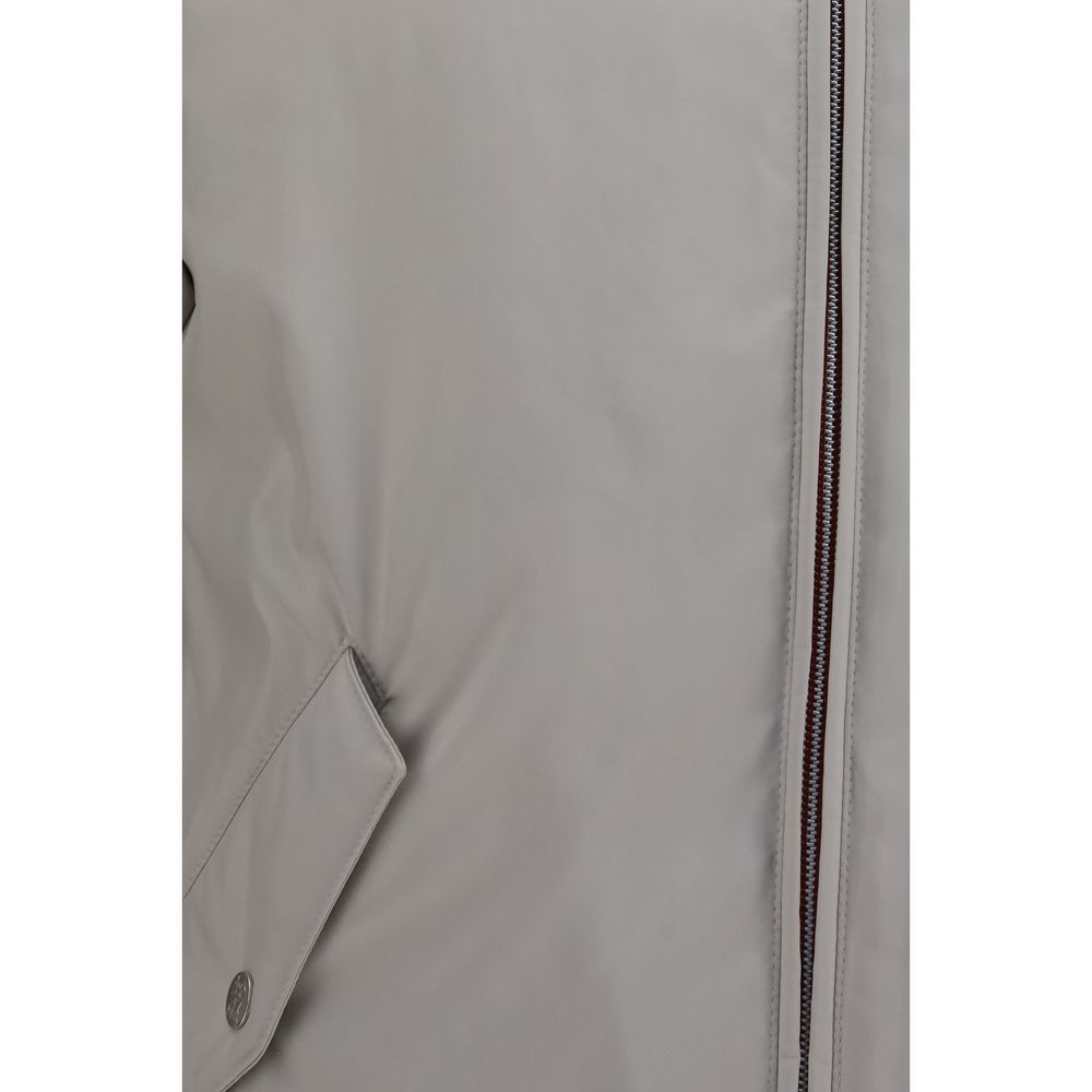 Gray Polyester Shell Jacket