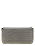 Silver Leather Clutch Bag
