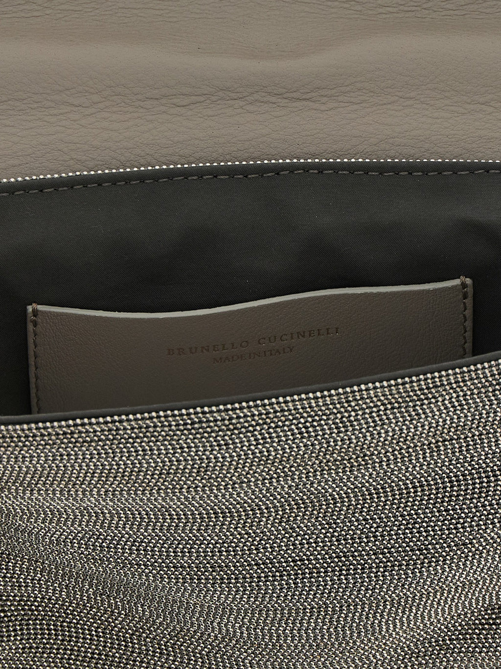 Silver Leather Clutch Bag