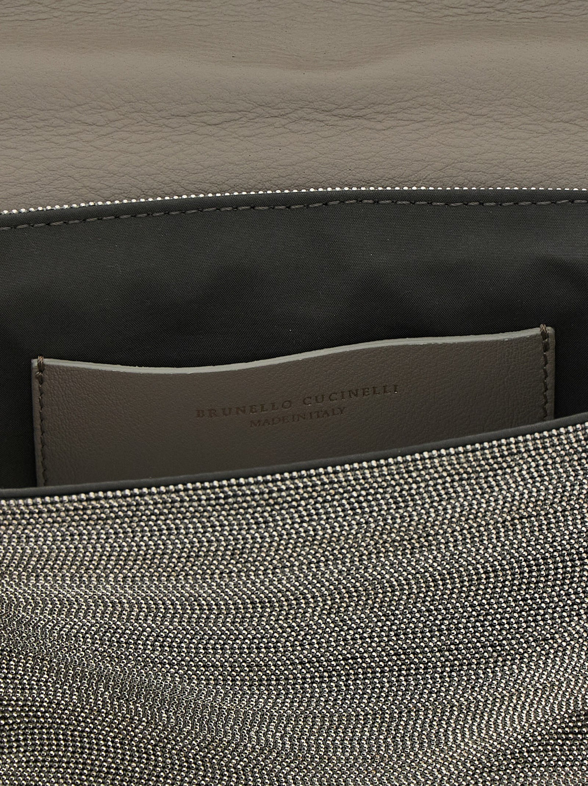 Silver Leather Clutch Bag