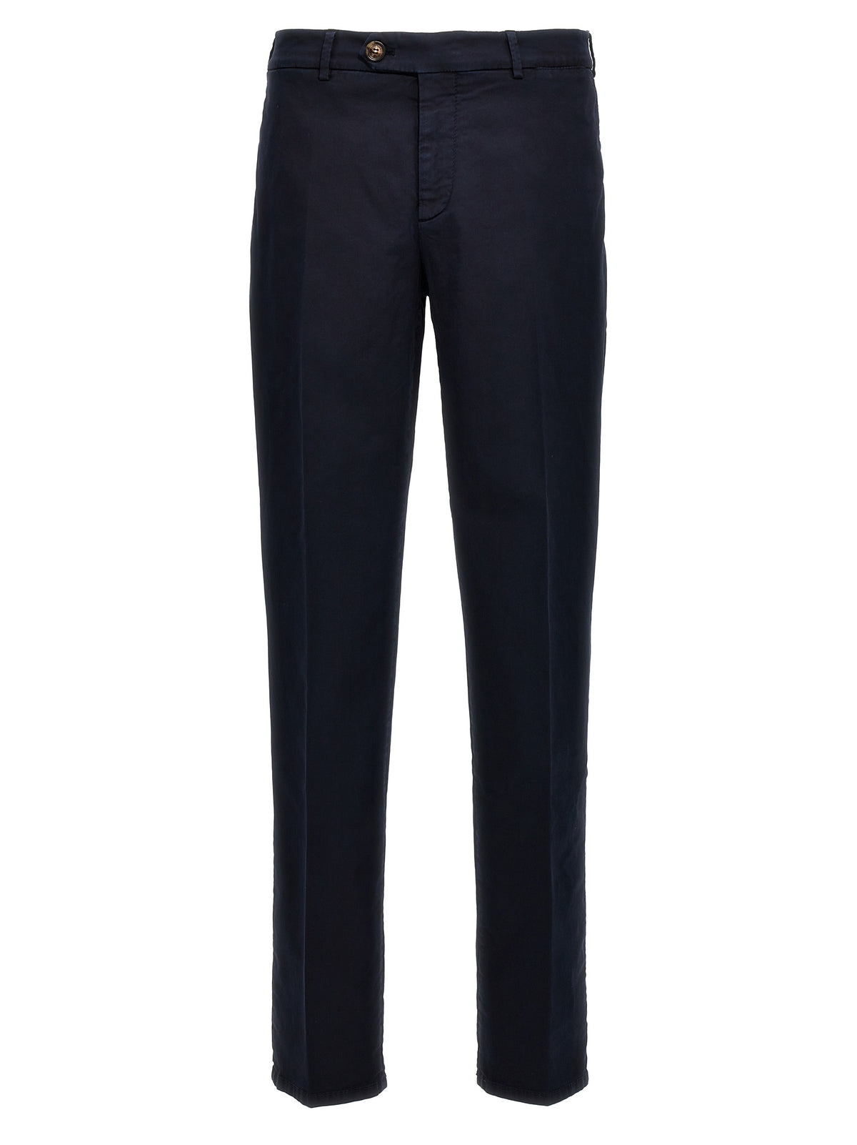 Blue Cotton Casual Pants