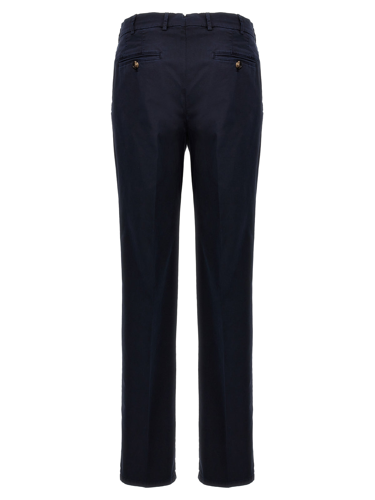 Blue Cotton Casual Pants