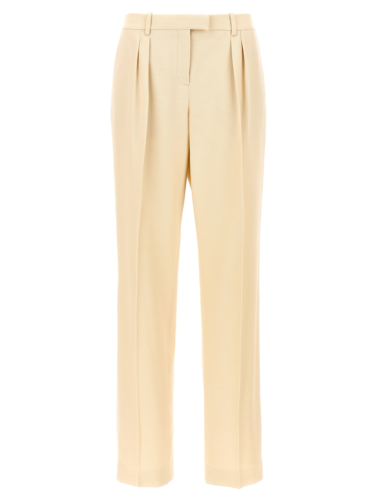 Beige Silk Dress Pants