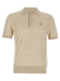 Beige Wool Polo Shirt