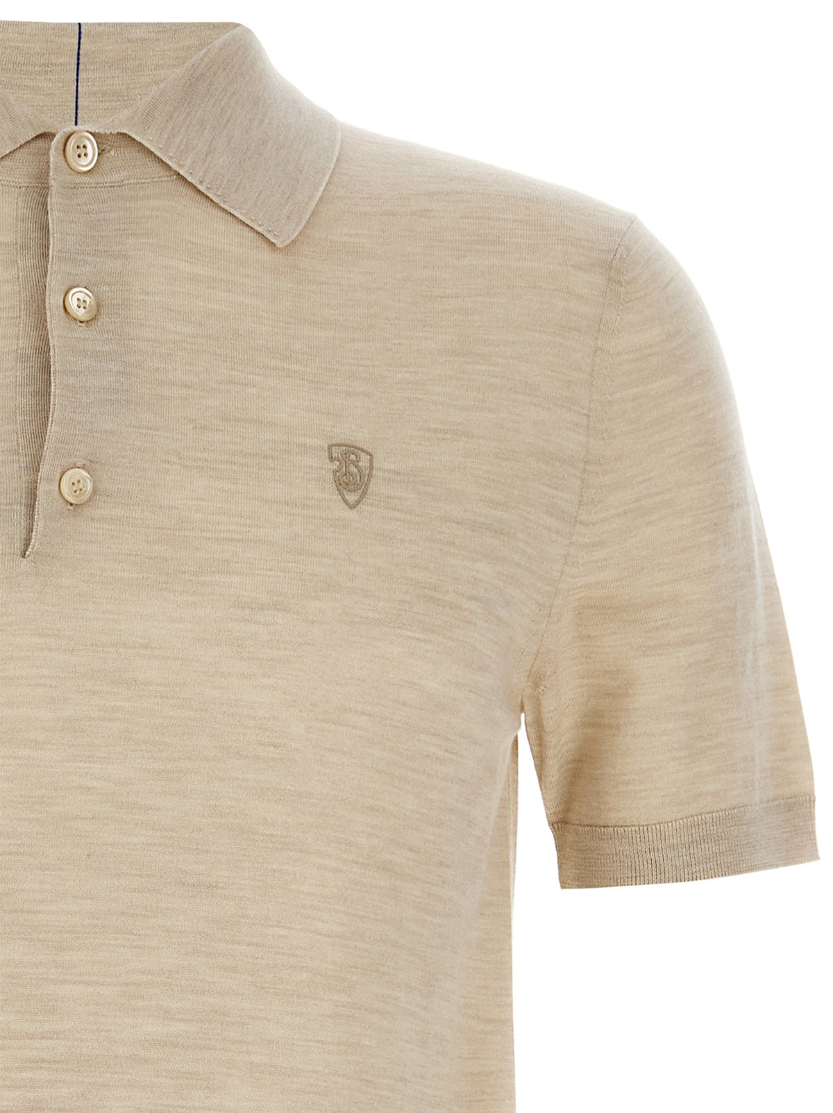 Beige Wool Polo Shirt