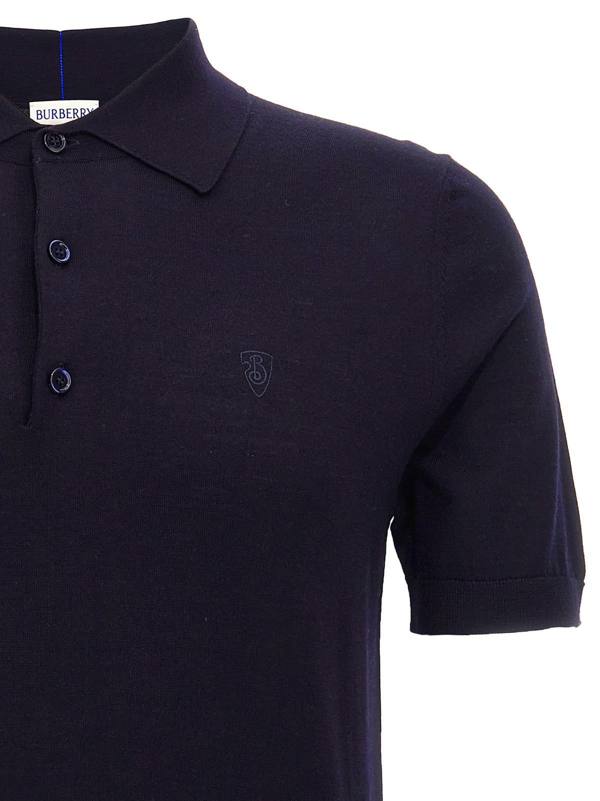 Blue Wool Polo Shirt