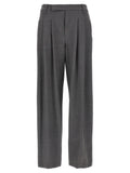 Gray Virgin Wool Casual Pants