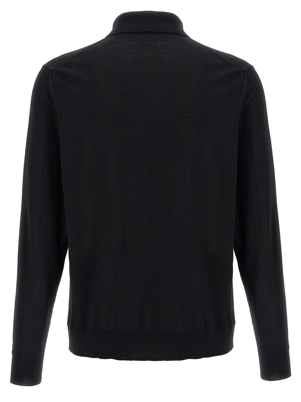 Black Wool Polo Shirt