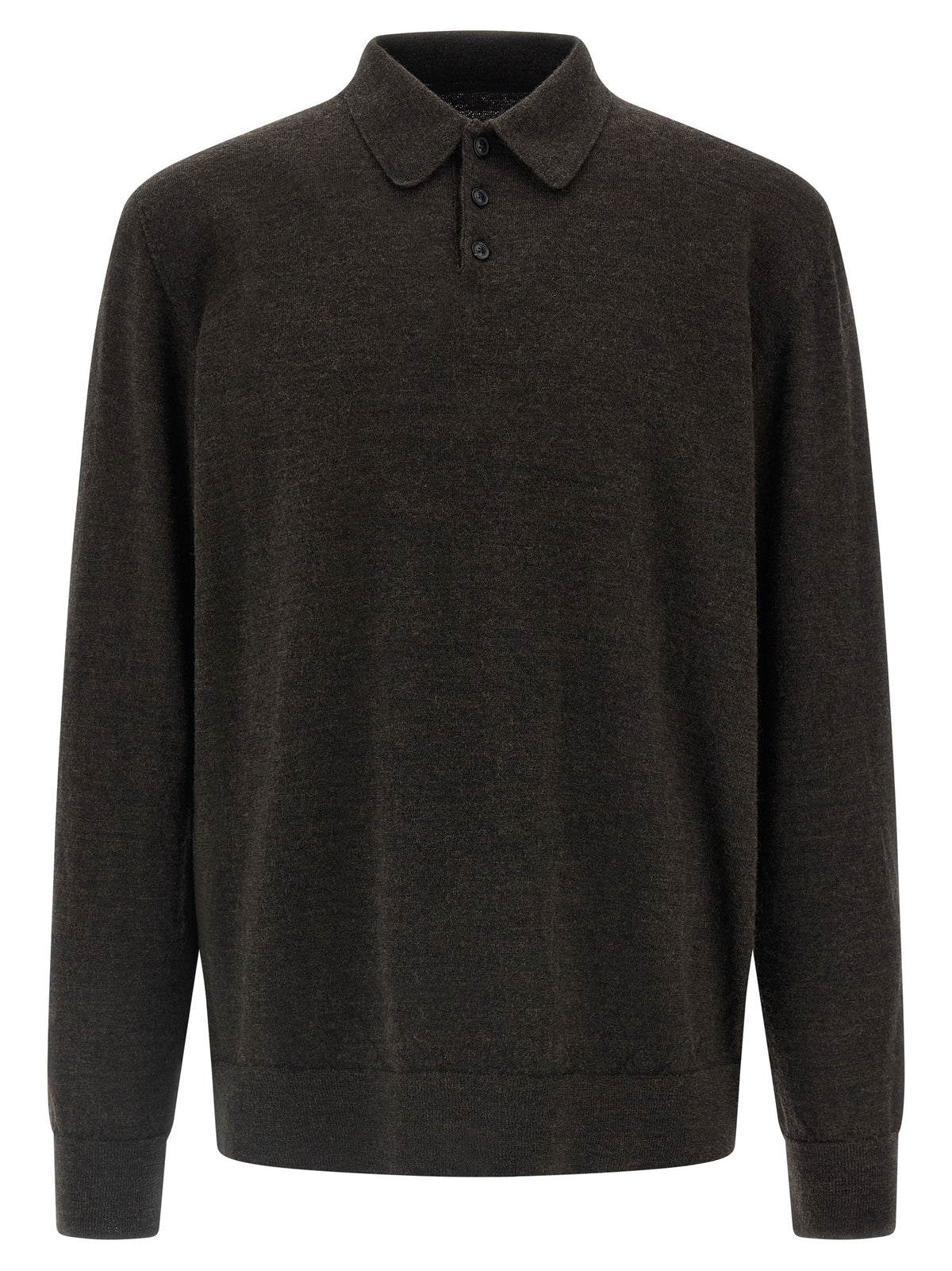 Brown Wool Polo Shirt