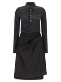 Gray Virgin Wool Midi Dress