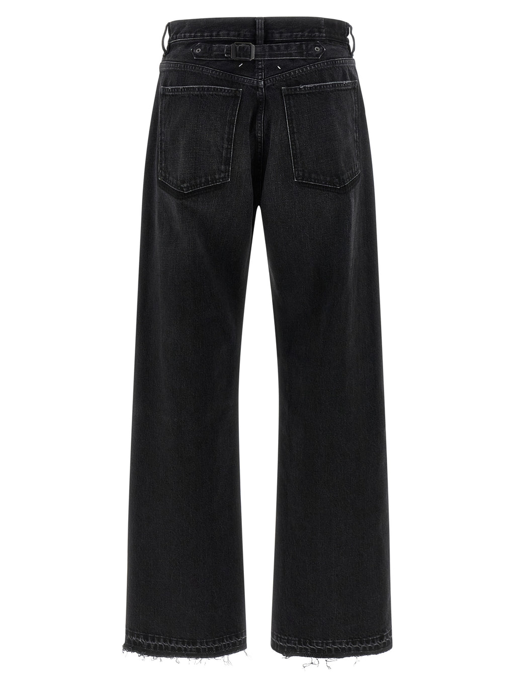 Black Cotton Straight-Leg Jeans