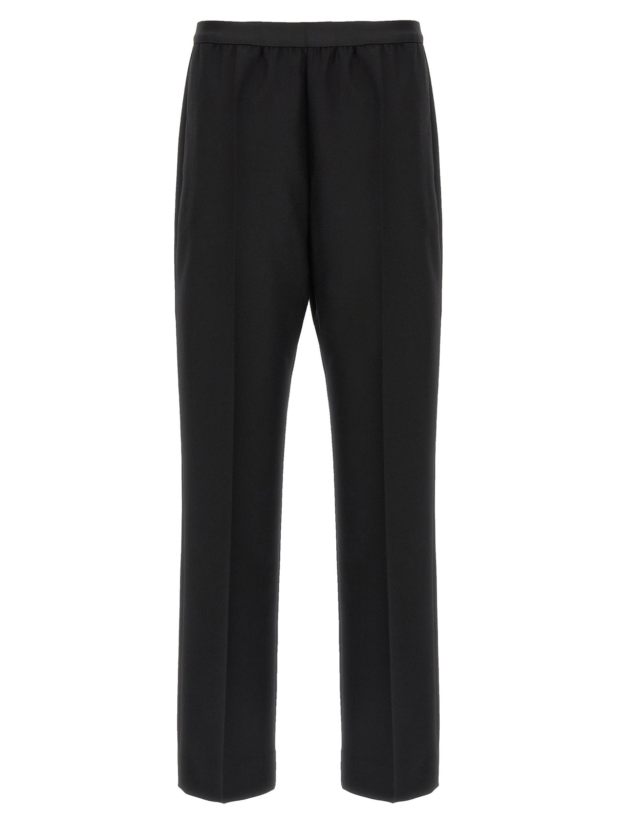 Black Virgin Wool Casual Pants
