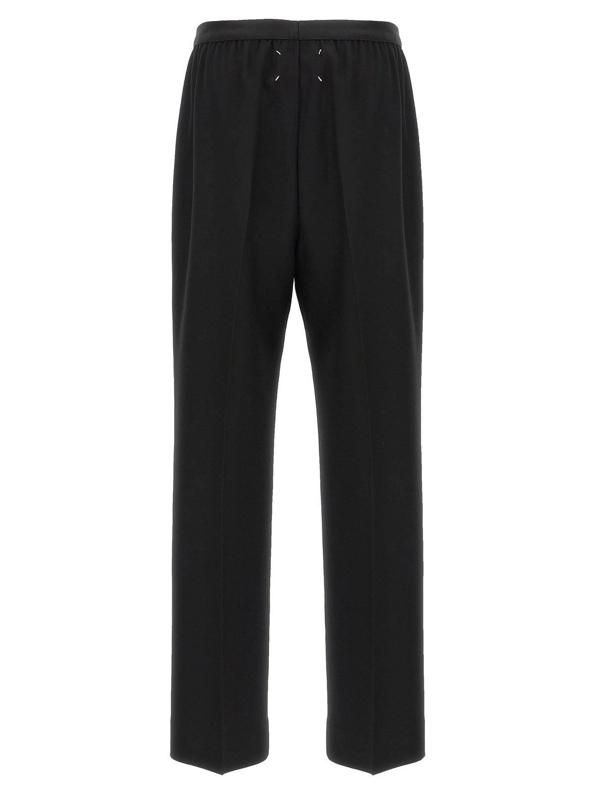 Black Virgin Wool Casual Pants