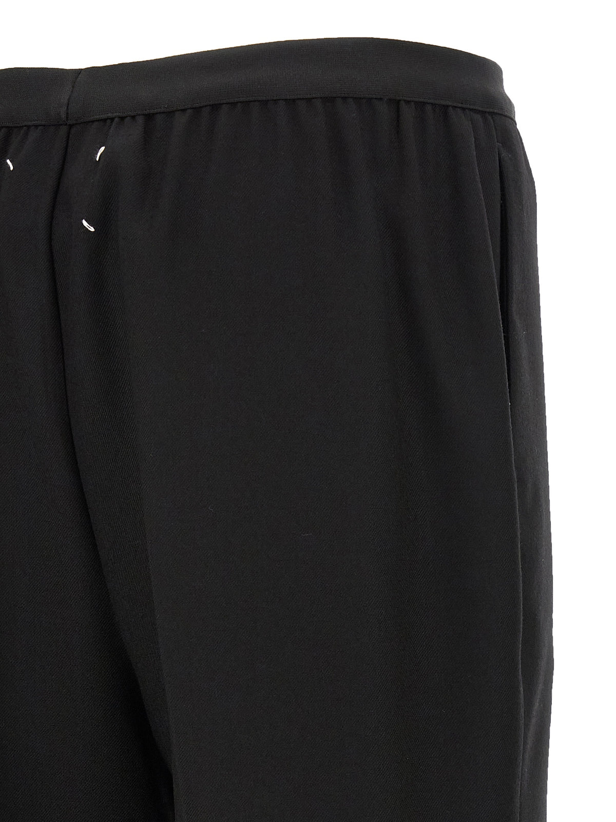 Black Virgin Wool Casual Pants
