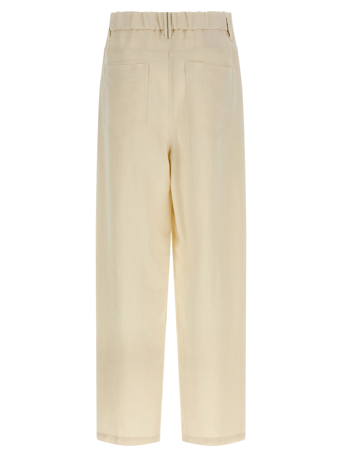 White Viscose Casual Pants